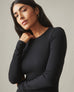 Women's Luxe Rib Crew Long Sleeve - Meteorite